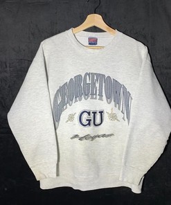 90s Georgetown Hoyas T-Shirt Sweatshirt Pullover Hoodie Reprinted Full Color Full Size Gift For NCAA Fans