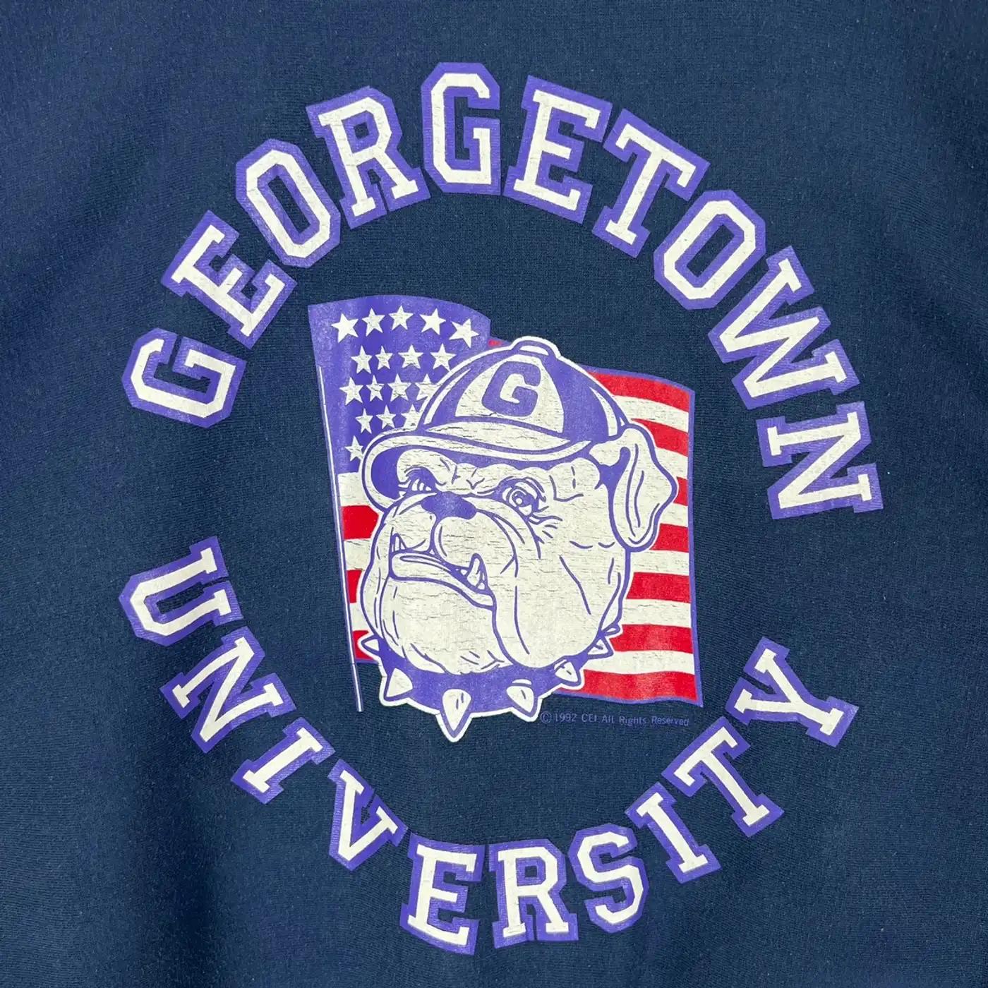 90s Georgetown University Georgetown Hoyas T-Shirt Sweatshirt Pullover Hoodie Reprinted Full Color Full Size Gift For NCAA Fans - Image 2