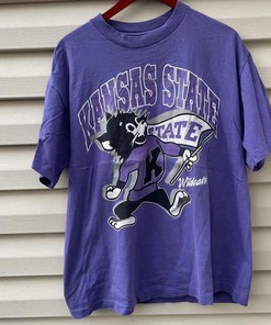 90s Kansas State Wildcats Graphic T-Shirt Sweatshirt Pullover Hoodie Reprinted Full Color Full Size Gift For NCAA Fans