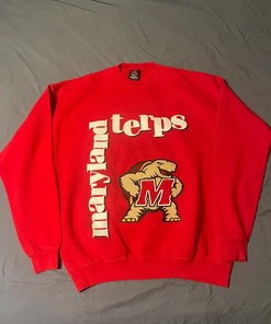90s Maryland Terps Basketball Umd Terrapins T-Shirt Sweatshirt Pullover Hoodie Reprinted Full Color Full Size Gift For NCAA Fans