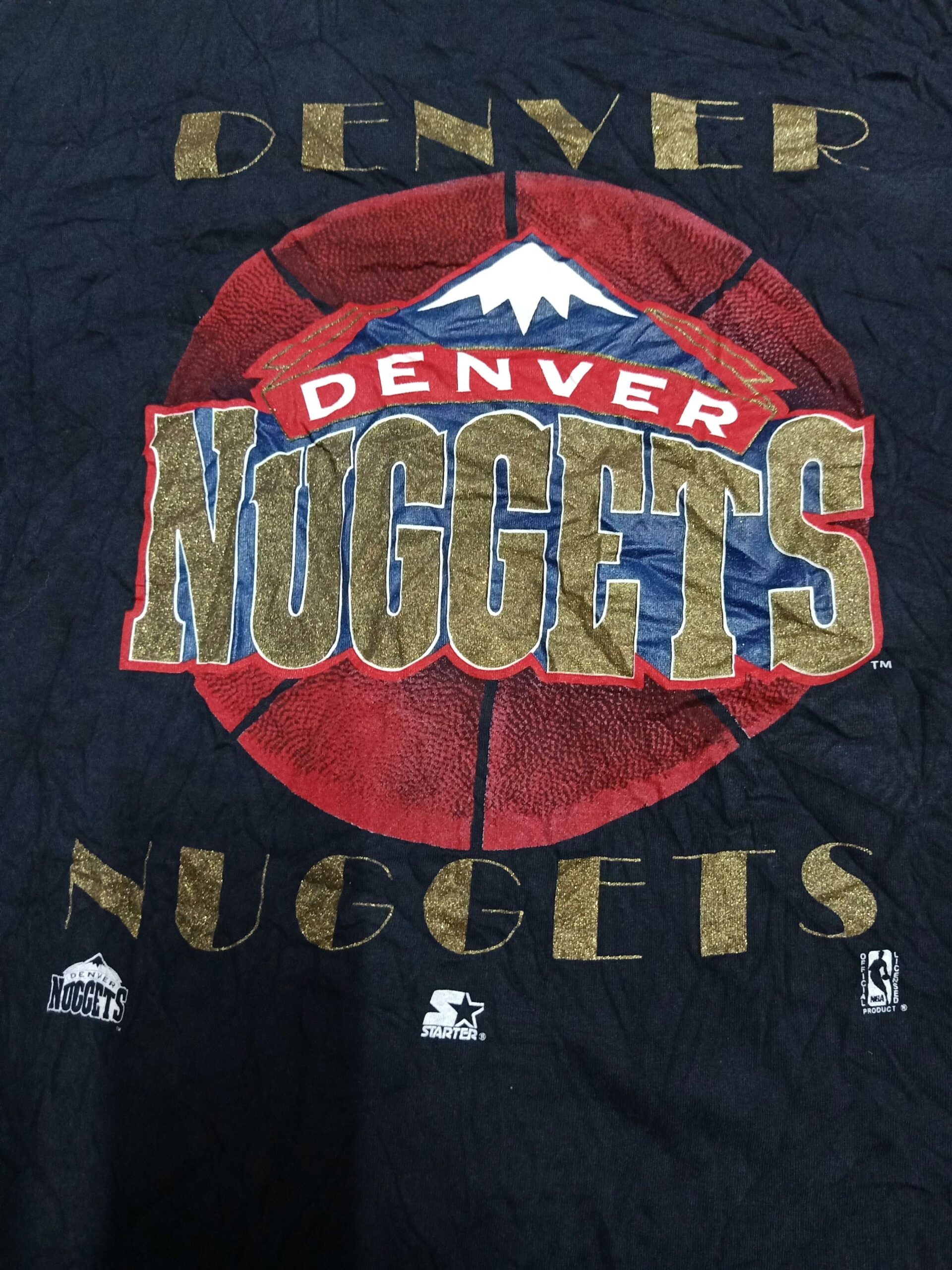 90s NBA Denver Nuggets Tshirt Hoodie Crewneck Sweatshirt Reprinted Full Color Full Size Gifts for NBA Fans