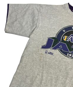 90s NBA Utah Jazz Tshirt Hoodie Crewneck Sweatshirt Reprinted Full Color Full Size Gifts for NBA Fans