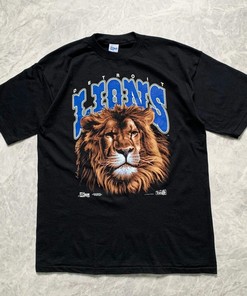 90s NFL Detroit Lions Detroit Lions Tshirt Pullover Hoodie Crewneck Sweatshirt Reprinted Full Color Full Size Gifts For NFL Fans