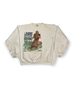 90s NFL Joe Montana 49Ers Tshirt Pullover Hoodie Crewneck Sweatshirt Reprinted Full Color Full Size Gifts For NFL Fans