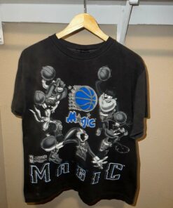 90s Orlando Magic Vintage Style NBA Looney Tunes Tshirt Hoodie Crewneck Sweatshirt Reprinted Full Color Full Size Gifts for NBA Fans