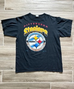 90’s Pittsburgh Steelers Tshirt Pullover Hoodie Crewneck Sweatshirt Reprinted Full Color Full Size Gifts For NFL Fans