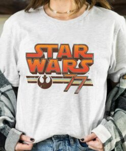 90s Star Wars Super Retro Striped Logo 1977 Graphic Shirt, Unisex T-shirt Family Birthday Gift Adult Kid Toddler Comfort Colors Tee
