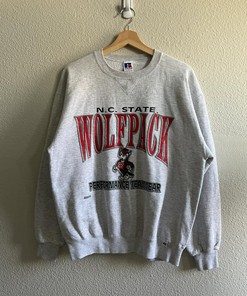 90’s University Nc State Wolfpac Tshirt Pullover Hoodie Crewneck Sweatshirt Reprinted Full Color Full Size Gifts For NFL Fans