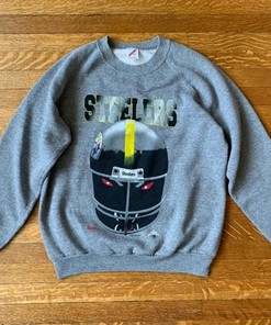 90s Vintage Style Pittsburgh Steelers Tshirt Pullover Hoodie Crewneck Sweatshirt Reprinted Full Color Full Size Gifts For NFL Fans
