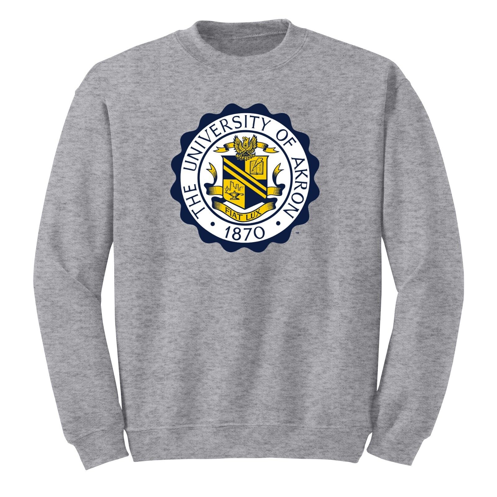 Akron Zips University Seal Licensed Shirt Sweatshirt Pullover Hoodie Reprinted Full Color Full Size