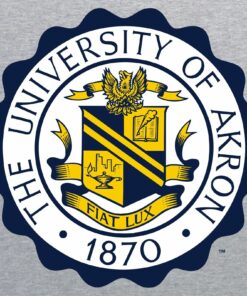 Akron Zips University Seal Licensed Shirt Sweatshirt Pullover Hoodie Reprinted Full Color Full Size