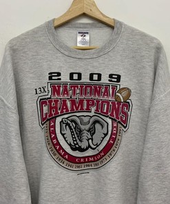 Alabama Crimson Tide NCAA National Champions T-Shirt Sweatshirt Pullover Hoodie Reprinted Full Color Full Size Gift For NCAA Fans
