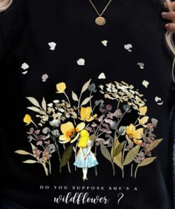 Alice in Wonderland Shirt, Disney Floral Shirt, Alice Princess Shirt, Disney Princess Shirt, alice in wonderland wildflower Shirt