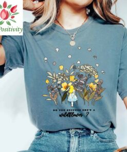 Alice in Wonderland Shirt, Disney Floral Shirt, Alice Princess Shirt, Disney Princess Shirt, alice in wonderland wildflower Shirt