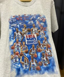 America’s Dream Team Usa Basketball Tshirt Pullover Hoodie Crewneck Sweatshirt Reprinted Full Color Full Size Gifts for NBA Fans
