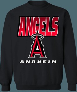 Anaheim Angels REDBLACK Retro MLB Crewneck Sweatshirt Hoodie Shirt Gifts for Fans