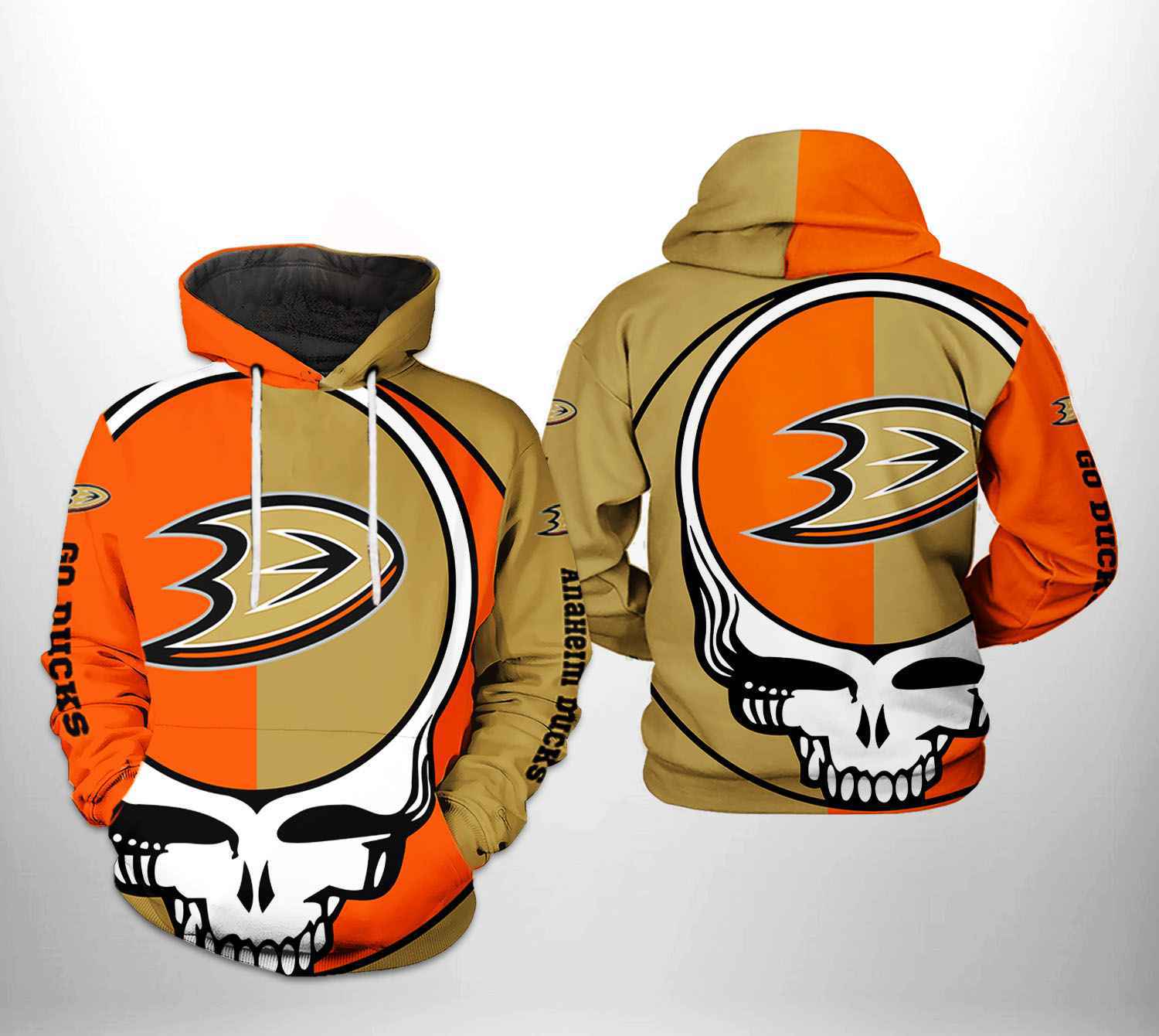 Anaheim Ducks Grateful Dead 3D All Over Print Zip Up Hoodie Option Nhl Edition