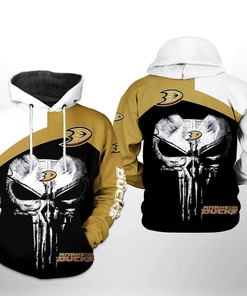 Anaheim Ducks Skull Punisher 3D All Over Print Zip Up Hoodie Option Nhl Edition