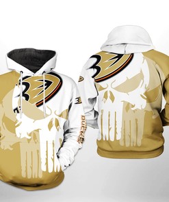 Anaheim Ducks Team Skull 3D All Over Print Zip Up Hoodie Option Nhl Edition