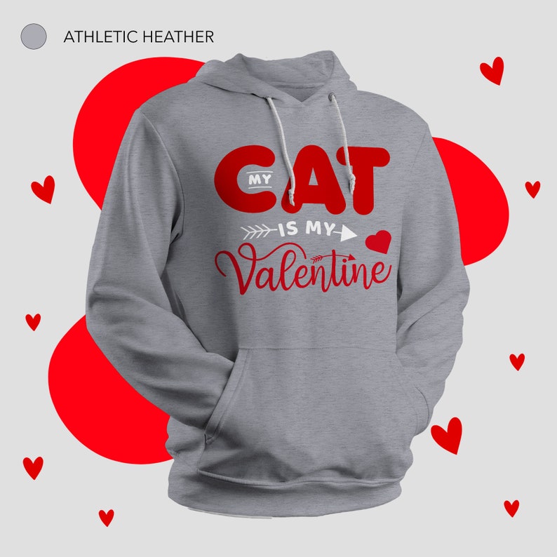 Animal Lover Cat Valentine Day for Gift ideas Mom Hoodie, Anti Valentines Day Oversized Streetwear Hoodie - Image 2