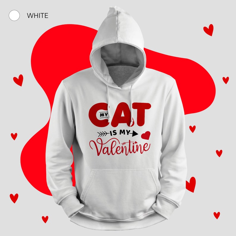 Animal Lover Cat Valentine Day for Gift ideas Mom Hoodie, Anti Valentines Day Oversized Streetwear Hoodie - Image 3