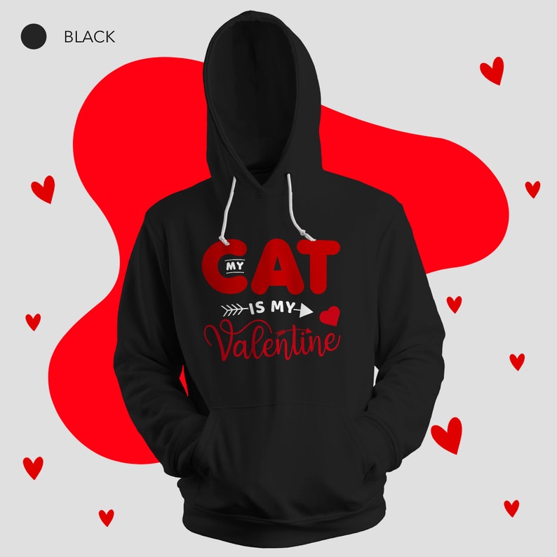 Animal Lover Cat Valentine Day for Gift ideas Mom Hoodie, Anti Valentines Day Oversized Streetwear Hoodie - Image 4