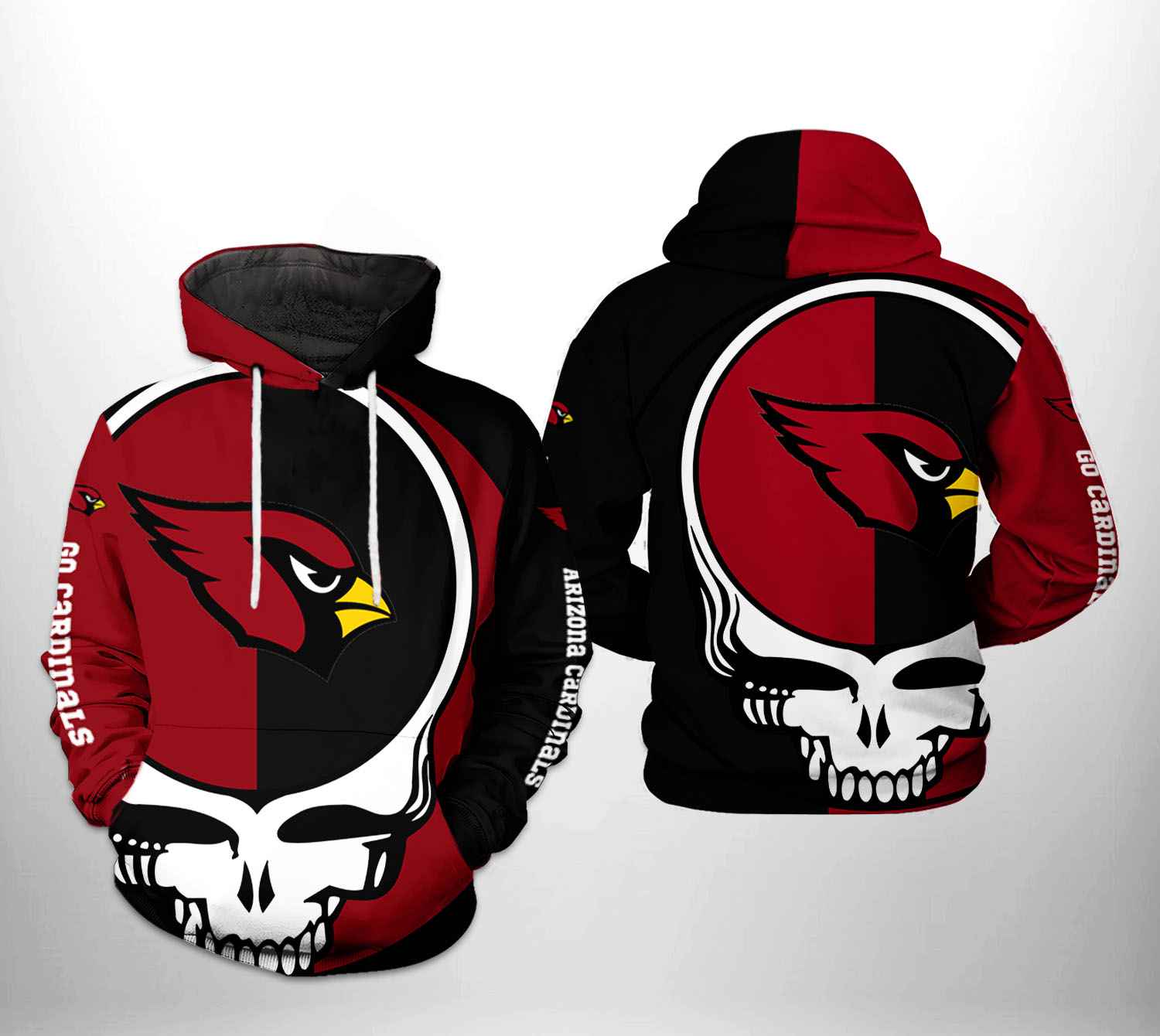 Arizona Cardinals Grateful Dead 3D All Over Print Zip Up Hoodie Unique Gift