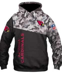 Arizona Cardinals Military Hoodie, Customizable 3D All Over Print Hoodie With Zip Up Option