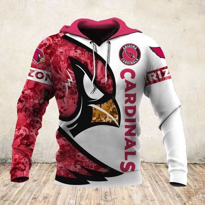 Arizona Cardinals Nfl Hoodie, Customizable 3D All Over Print Hoodie With Zip Up Option For Fans