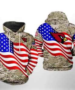 Arizona Cardinals Nfl Military 3D All Over Print Zip Up Hoodie Show Your Support