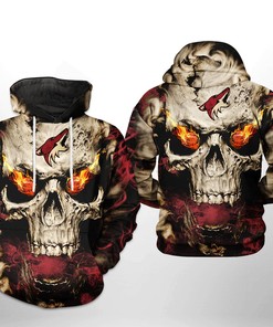 Arizona Coyotes Skull Printed 3D All Over Print Hoodie Zip Up Or Pullover