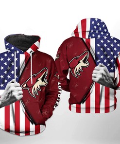 Arizona Coyotes Us Flag All Over Print Hoodie Zip Up Or Pullover