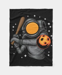 Astronaut Playing Baseball In Space Blanket, Baseball Fan
