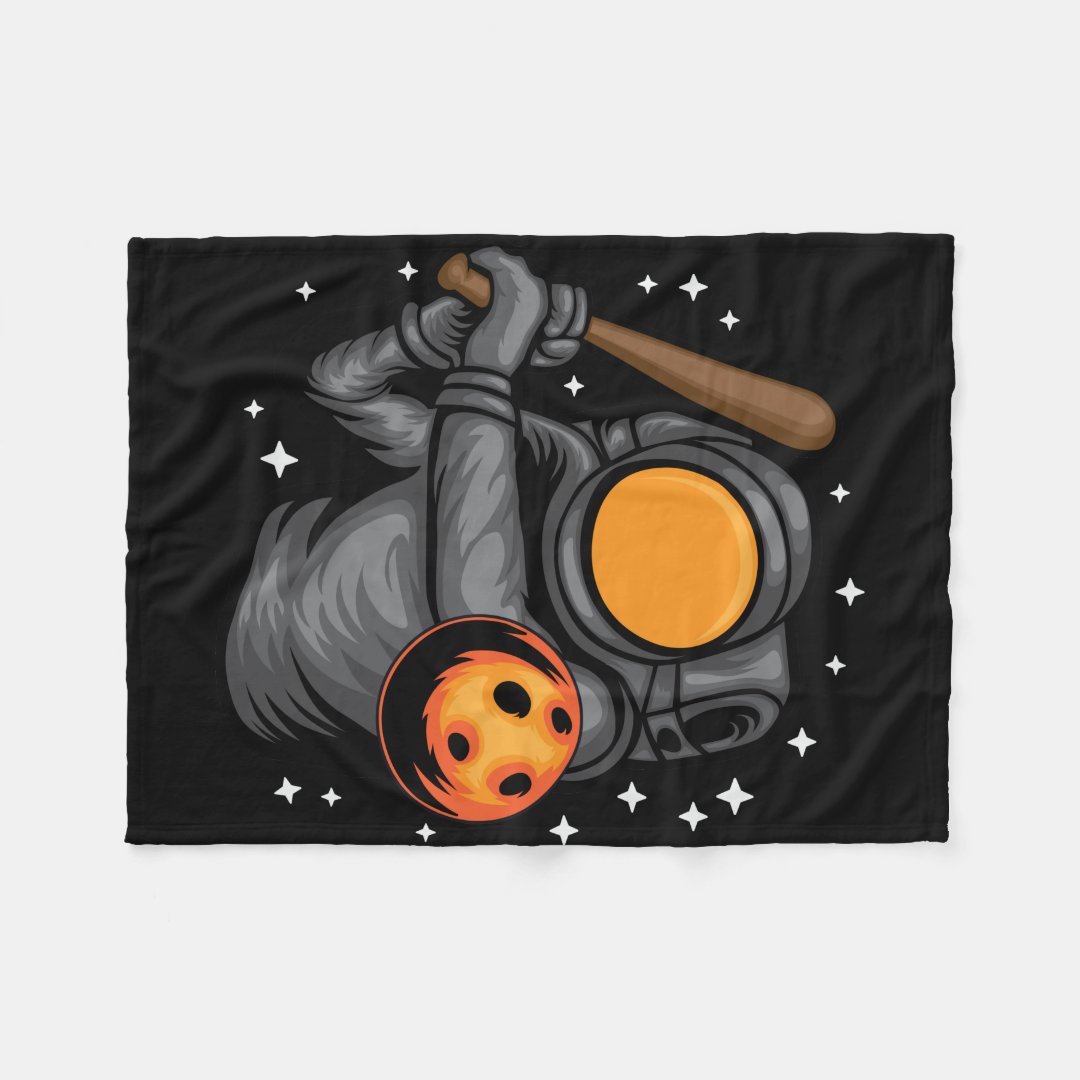 Astronaut Playing Baseball In Space Blanket, Baseball Fan