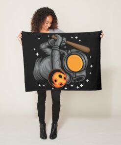 Astronaut Playing Baseball In Space Blanket, Baseball Fan