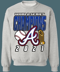 Atlanta Braves 2021 World Series Champions Retro MLB Crewneck Sweatshirt Hoodie Shirt Gifts for Fans