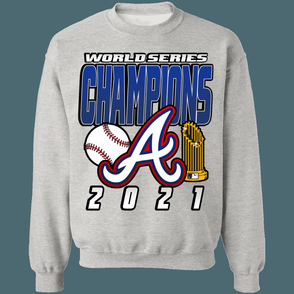Atlanta Braves 2021 World Series Champions Retro MLB Crewneck Sweatshirt Hoodie Shirt Gifts for Fans