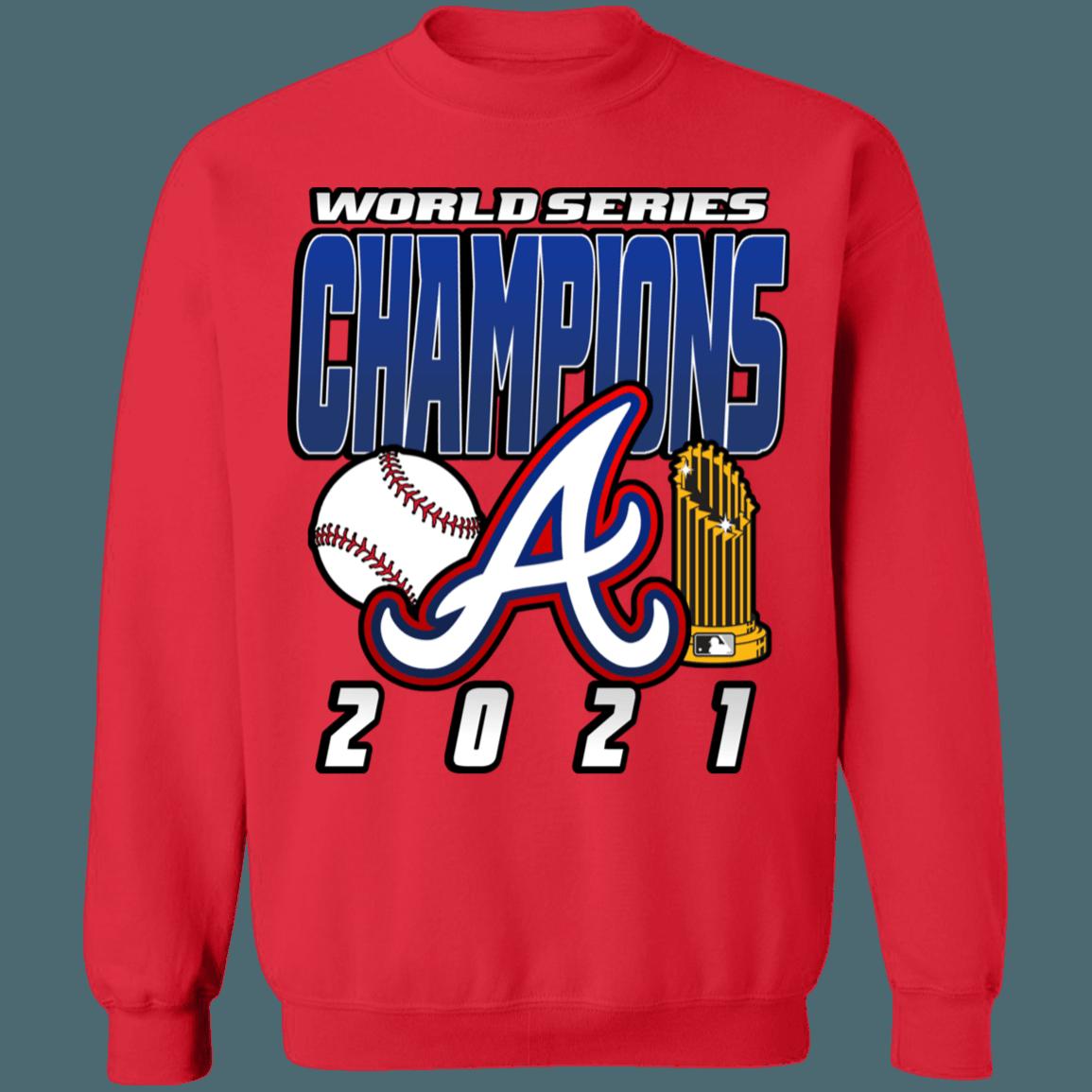 Atlanta Braves 2021 World Series Champions Retro MLB Crewneck Sweatshirt Hoodie Shirt Gifts for Fans - Image 3
