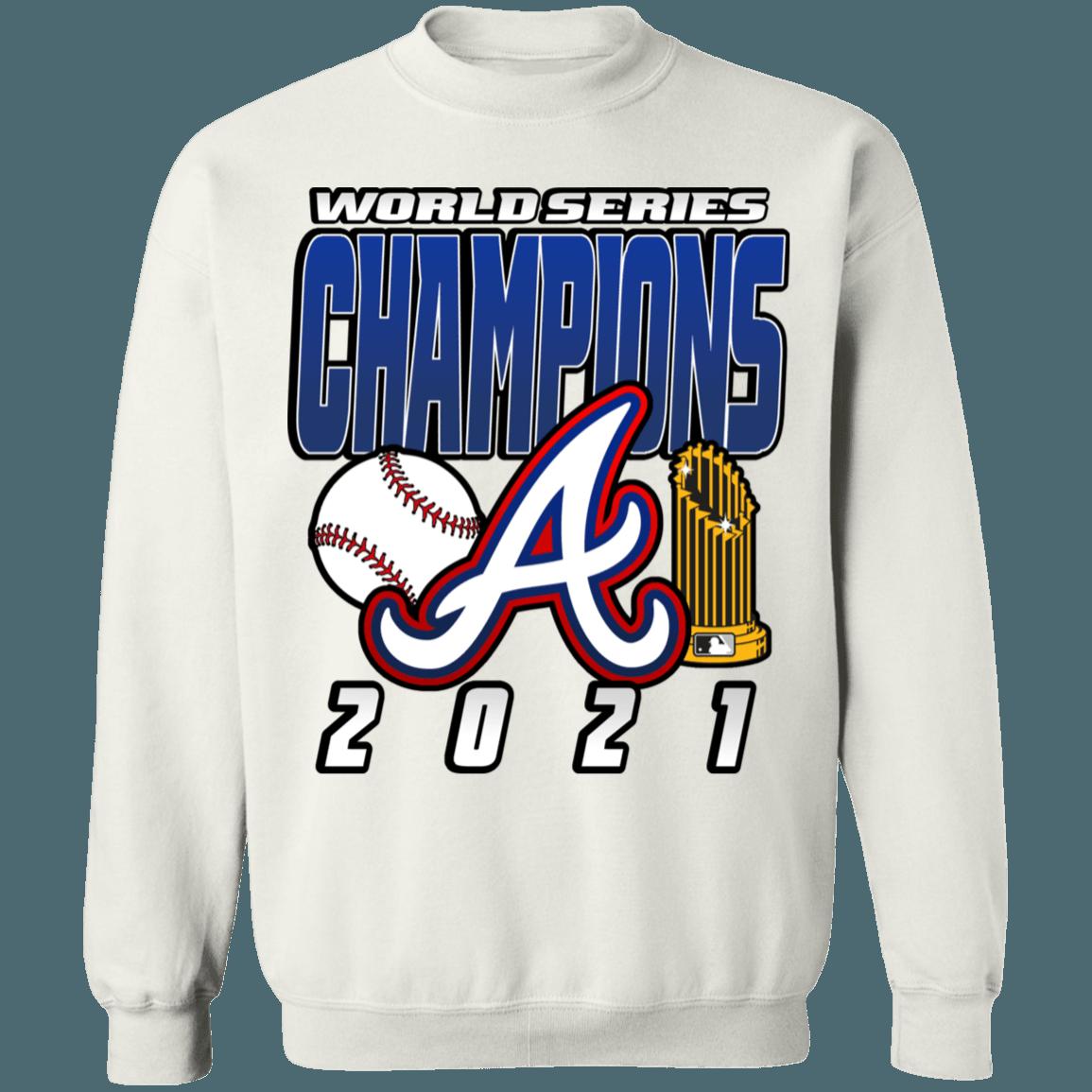 Atlanta Braves 2021 World Series Champions Retro MLB Crewneck Sweatshirt Hoodie Shirt Gifts for Fans - Image 4
