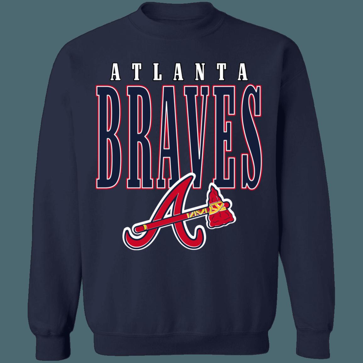 Atlanta Braves Vintage 90's MLB Crewneck Sweatshirt Hoodie Shirt Gifts for Fans - Image 3