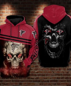 Atlanta Falcons Nfl Skull Smoke 3D All Over Print Zip Up Hoodie Option