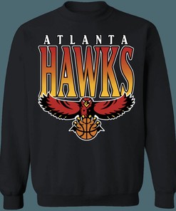 Atlanta Hawks GRADIENT Retro NBA Crewneck Sweatshirt Hoodie Shirt Gifts for Fans