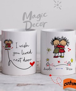 Auntie We Wish You Lived Next Door Mug - Novelty Coffee Mug Drinkware Gift