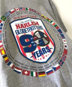 Authentic Harlem Globetrotters 90 Years World Tour Merch Tshirt Sweatshirt Hoodie Crewneck Sweatshirt Pullover Reprinted Full Color Full Size Gifts for NBA Fans