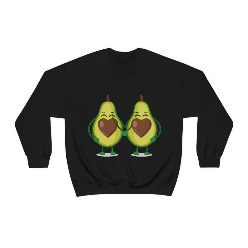 Avocado Themed Valentine's Day Unisex Crewneck Sweatshirt - Image 2