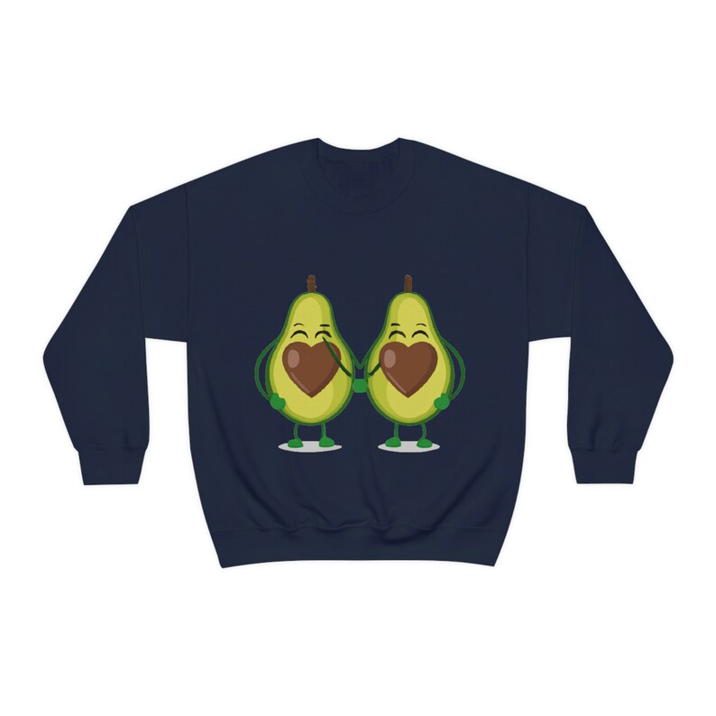 Avocado Themed Valentine's Day Unisex Crewneck Sweatshirt - Image 4