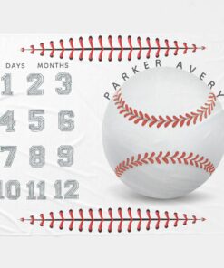Baby Milestone Blanket Baseball, Gift Baby Birthday
