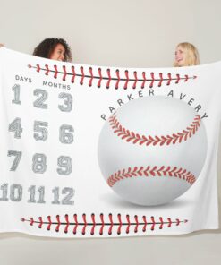 Baby Milestone Blanket Baseball, Gift Baby Birthday