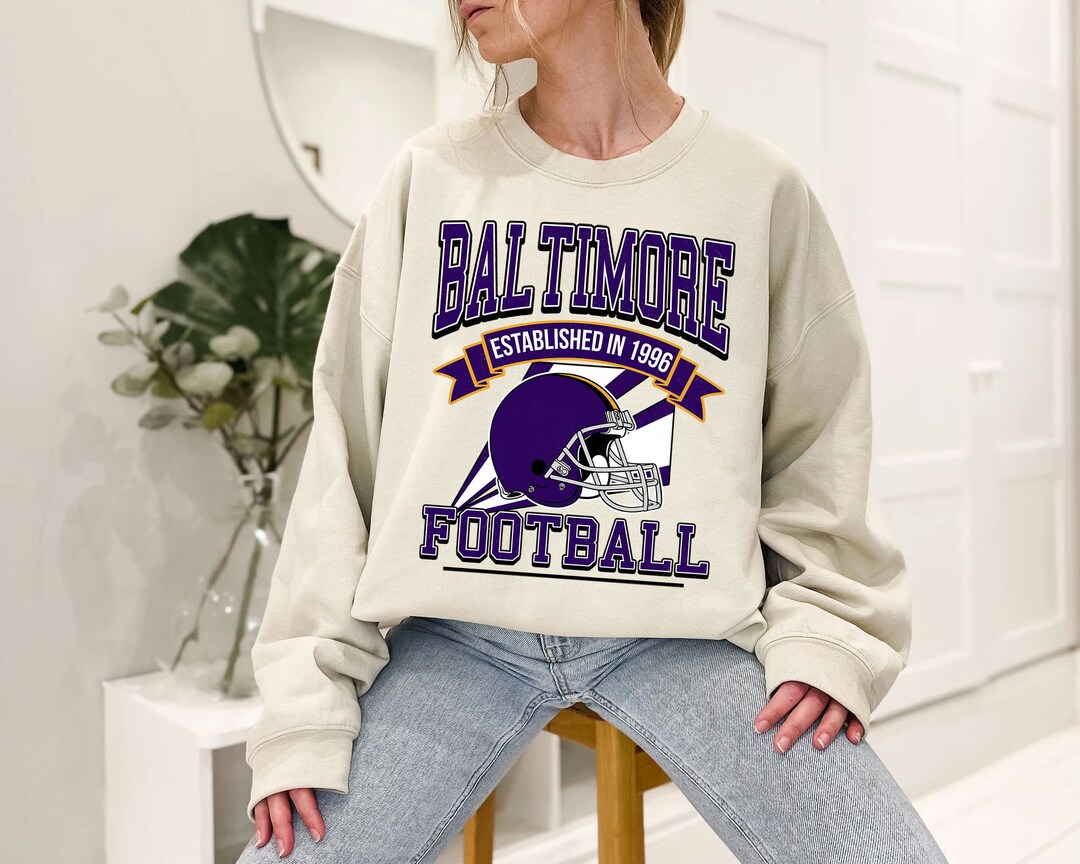 Baltimore Football Sweatshirt, Vintage Baltimore Football Crewneck Sweatshirt, American Football Fan, NFL Shirt