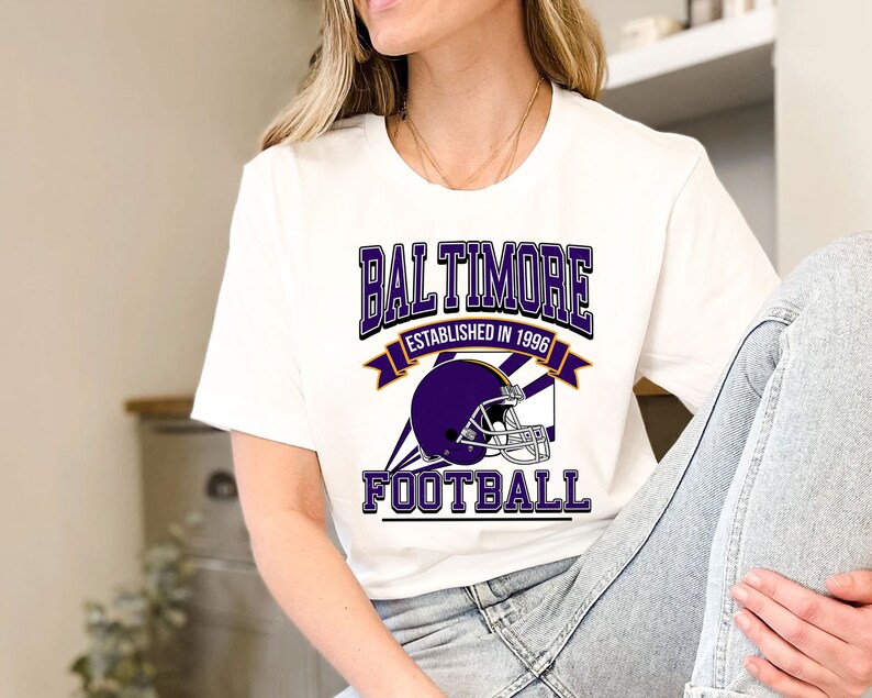 Baltimore Football Sweatshirt, Vintage Baltimore Football Crewneck Sweatshirt, American Football Fan, NFL Shirt - Image 4